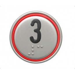 “3” RED CONNECTOR 24V MACRO PUSHBUTTON