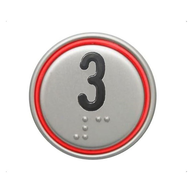 “3” RED CONNECTOR 24V MACRO PUSHBUTTON